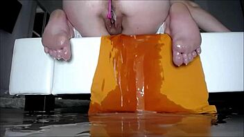 cute teen squirts orgasm in bathtub for partner