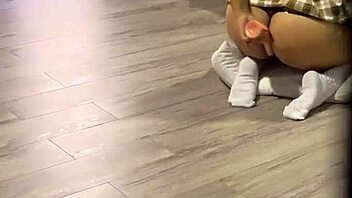 horny guy spies girl fingering gaping ass