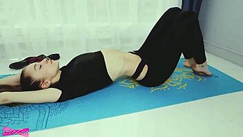 Skinny Brunette Craves Yoga Creampie Fuck