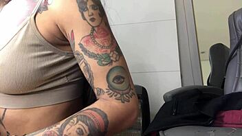 Peeing hard while dildoing watching huge cocks drip!