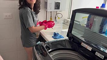 kitchen heat rises as horny latinas trib wet silently