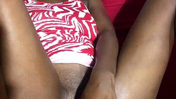 i look so hot in my red and white mini dress showing off my big clit 💋👗