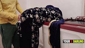 Horny Stepmom Stuck In Washing Machine Gets Intense Anal Pounding