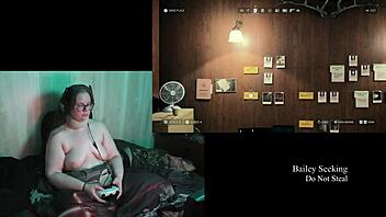 bbw brunette with big tits plays alan wake 2 naked part 19