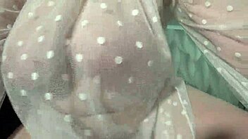 Chubby Blonde MILF's Saggy Big Tits Close-Up Tease