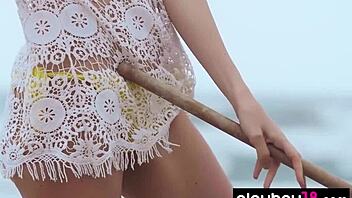 Skinny Italian Milf Farncy Torino balloons beach strip