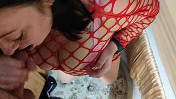 fishnets hugging fat ass in brooklyn pounding this milf till tits cumshot