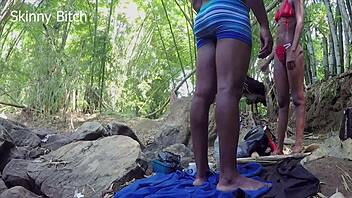 Skinny bodybuilder dreams of double blowjob in see-through domination