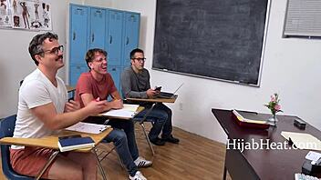 will you fuck teacher's pussy in group classroom today