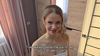 Blonde Babe's Intense Morning Pussy Workout Creampie