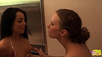 Two Lesbians Kiss by Pool Before Fingering Pussy Lick and Masturbation
