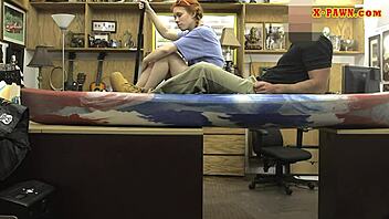 Redhead teen 18+ pawnshop blowjob turns hardcore pov pounding!