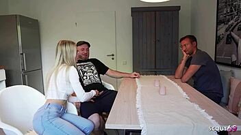 Cuckold Watches Skinny German Girlfriend Raw Fucked By Old Guy