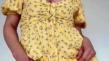 Dancing Brazilian milf slips off panties from tight dress, super naughty tease