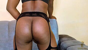 sexy lingerie ebony student teases gets fucked bent over doggystyle