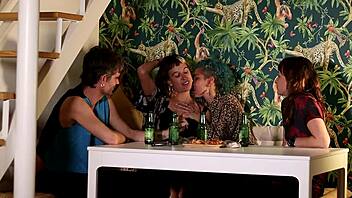non monogamous dinner turns bisexual fffm foursome orgy wild