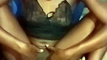 skinny african teen slut bent over takes rough juicy pussy pounding