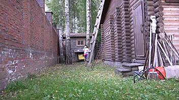 outdoor anal play heats up phone orgasm as voyeur spies tight public thrill