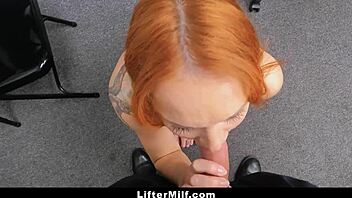 shy busty thief caught stealing gets dominated in store