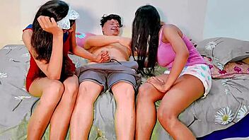 skinny ex-girlfriend joins friend for wet squirting ffm threesome quickie