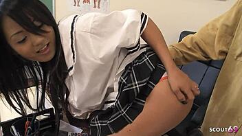 black stud seduces slim asian beauty for intense interracial pounding lesson