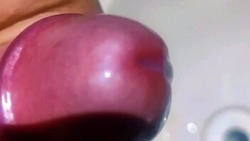 Hidden guy in bathroom sink spurts cum watching exotic Asian slave shower