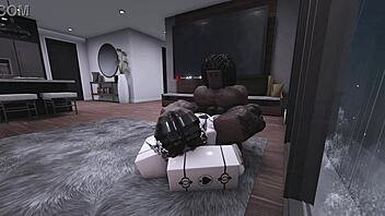 roblox goth girl comes back for rough big black cock sex