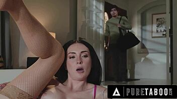 pervy college guy catches sexy camgirl charlotte sins in taboo action