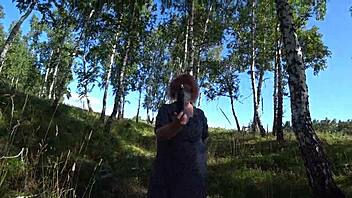 lesbian friends find forest dildo milf doggystyle shakes ass