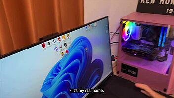 Blonde babe teases seductively on camera for viewer