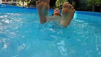 Melissa's Emotional Poolside Tattoo Tease