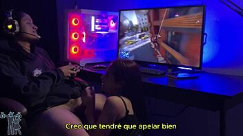 brazilian milf battles spider-man handjob competition wild