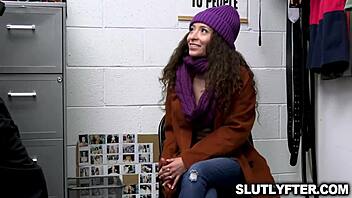 officer strips shoplifter amber summer before fucking her tight pussy?