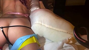 she slips lingerie on for dildo vibrator playtime