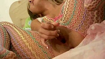 im kate beautiful blonde masturbatin wet net dress
