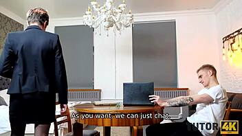 tutor4k milf in stockings fucked fast by horny student home