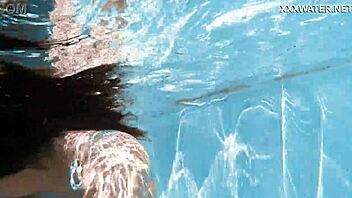 Lana, super hot skinny babe swims underwater horny?