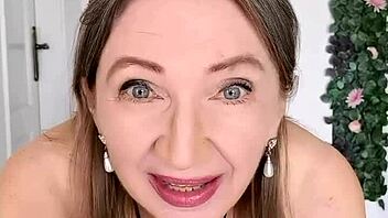 mature cougar in lingerie teases her wet pussy for your joi