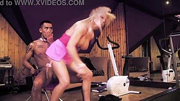 Cindy Behr fucks Asian treadmill kinky