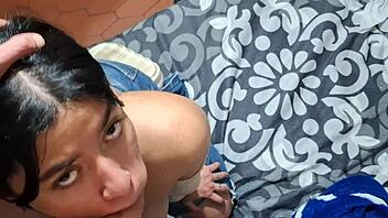 amateur colombian babe begs for hot cum facial after deepthroat tease 😘💦