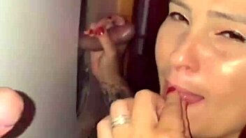 Redhead Slut Punished with Cocks in Gloryhole Then Creampied at Home