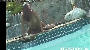 Tera Patrick Fucked Face and Pussy Poolside by Big Cock