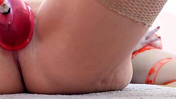 swollen pussy pumped to juicy limits close up