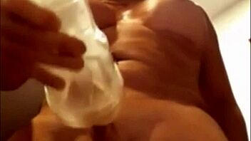 busty tranny strokes cock masturbates to massive cumshot