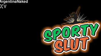 Skinny Tall Girl's Puffy Pussy And Round Ass Shake In Gym Thong