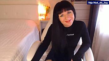 Helga's Red Lingerie Tease with Ass Wiggle Strip