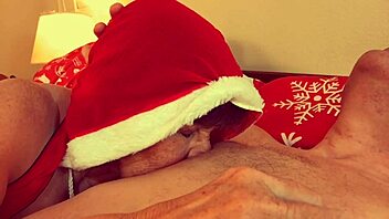 Granny Carmen Claus Sucks Classic Christmas Cock Deep!