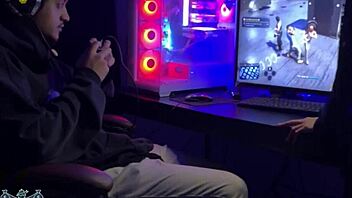 brazilian milf battles spider-man handjob competition wild