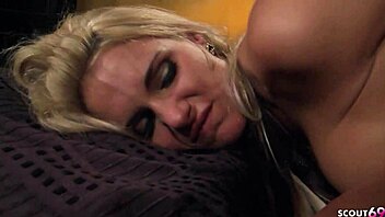 Blonde cougar wife tricks friend into sloppy gagging fuck