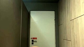 Smooth shaved teen fingers pussy to orgasm in public gym quickie masturbating hardcore!